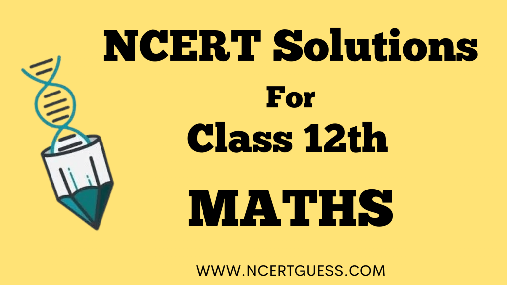 NCERT SOLUTIONS CLASS 12TH MATHS