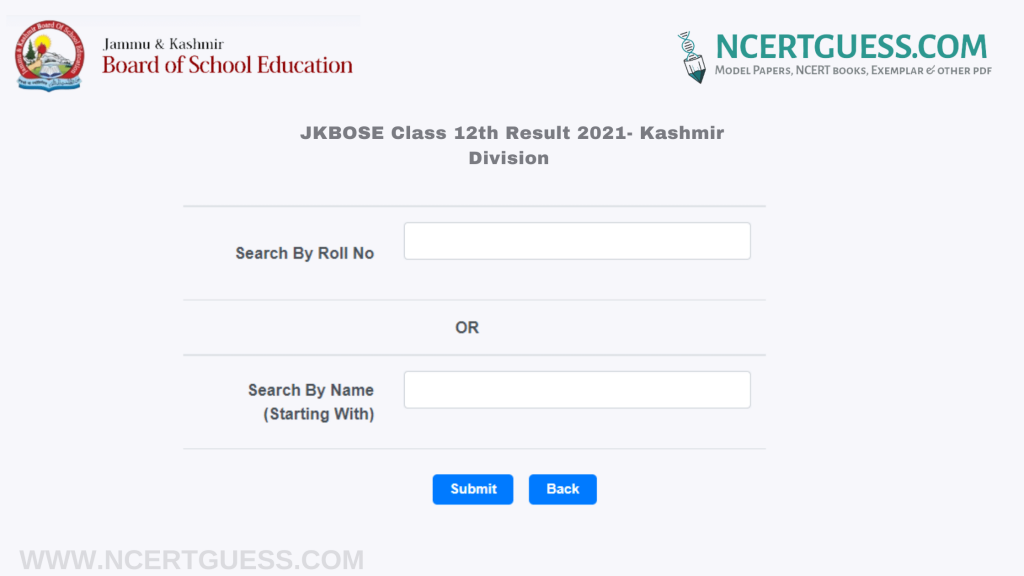 JKBOSE Class 12th Result